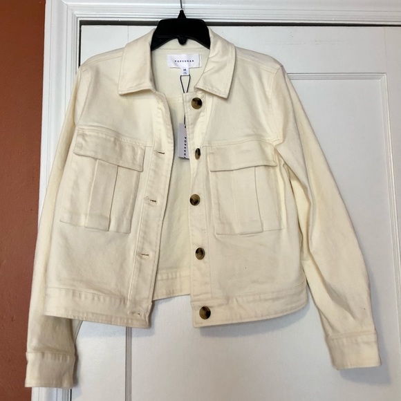 POPSUGAR Jackets & Blazers - POPSUGAR Ivory Denim Jacket